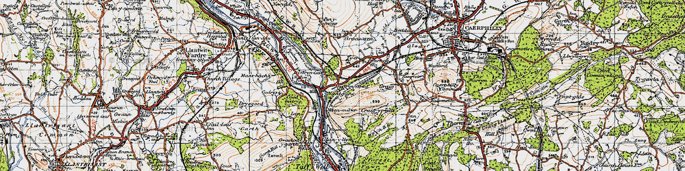 Old map of Nantgarw in 1947