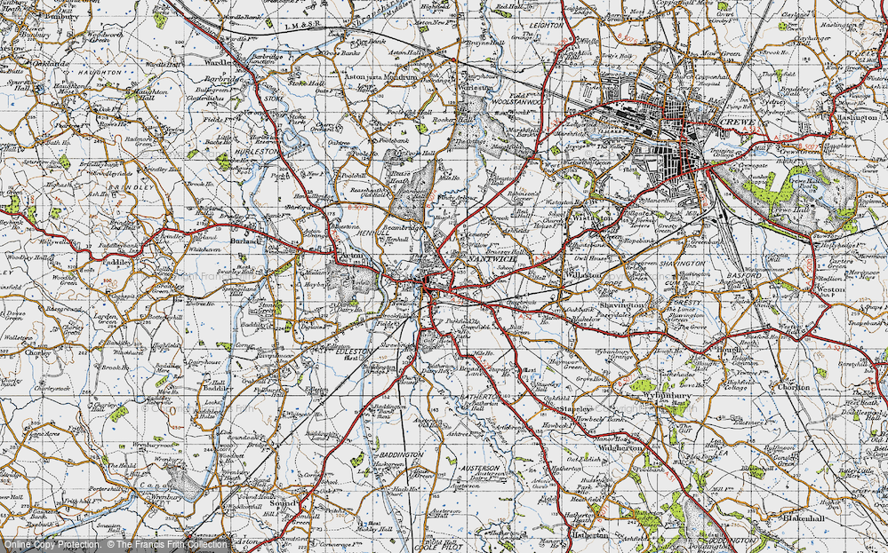 Map of Nantwich, 1947 - Francis Frith