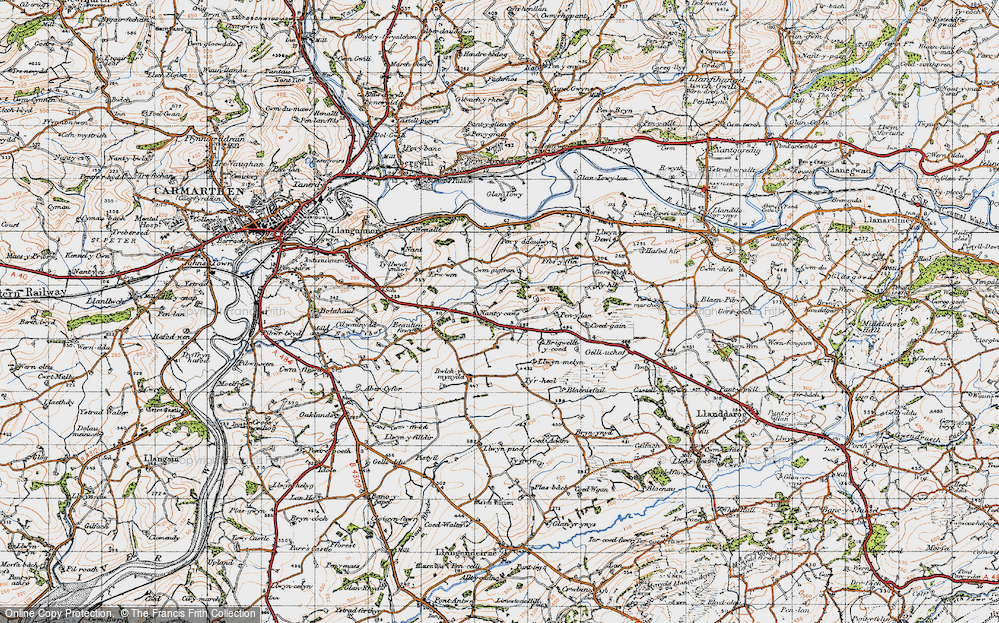 Old Map of Historic Map covering Blaenisfael in 1946