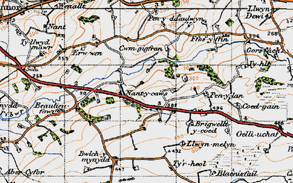 Old map of Blaenisfael in 1946