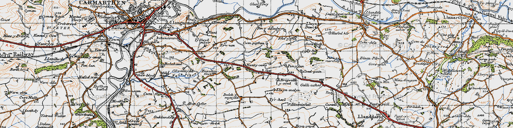 Old map of Nantycaws in 1946