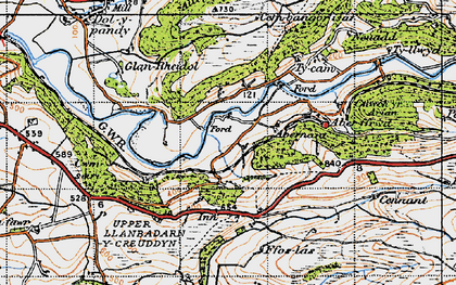 Old map of Nantyronen Station in 1947