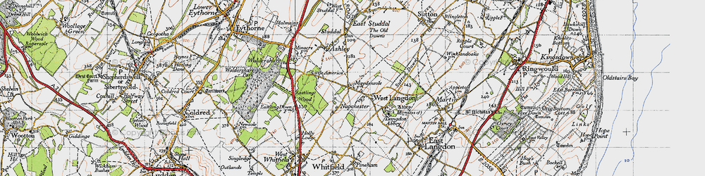 Old map of Napchester in 1947