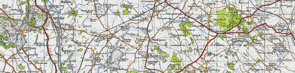 Old map of Willoughbridge Lodge in 1946