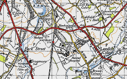 Old map of Napsbury Park in 1946