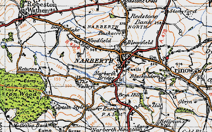 Old map of Narberth in 1946