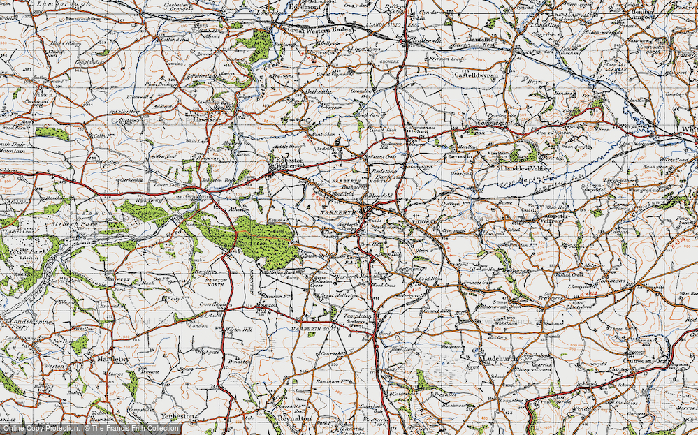 Old Map of Historic Map covering Blackmoor Hill in 1946