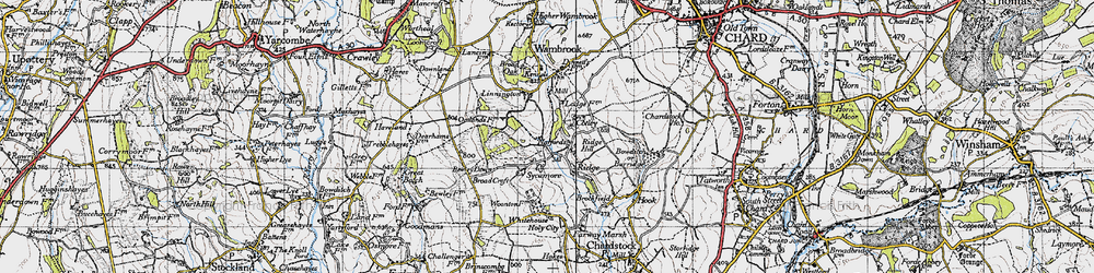 Old map of Bewley Down in 1945