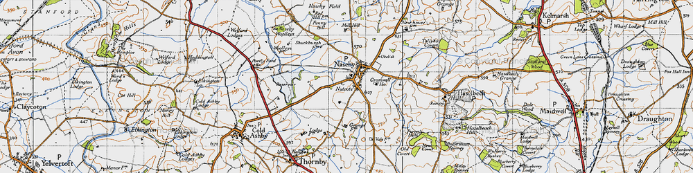 Old map of Naseby in 1946