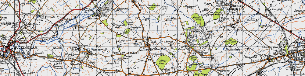 Old map of Nash in 1946