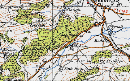 Old map of Nash in 1947