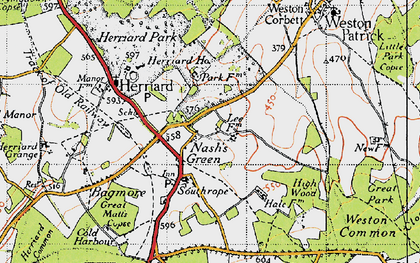 Old map of Nashes Green in 1945