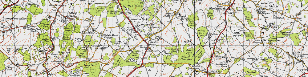 Old map of Nashes Green in 1945