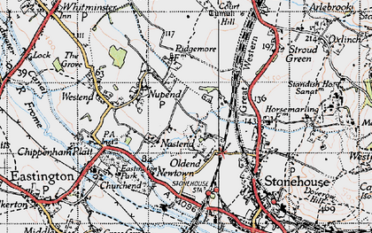 Old map of Nastend in 1946