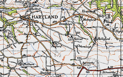 Old map of Natcott in 1946