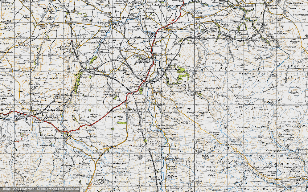 Old Map of Historic Map covering White Brackens Ho in 1947