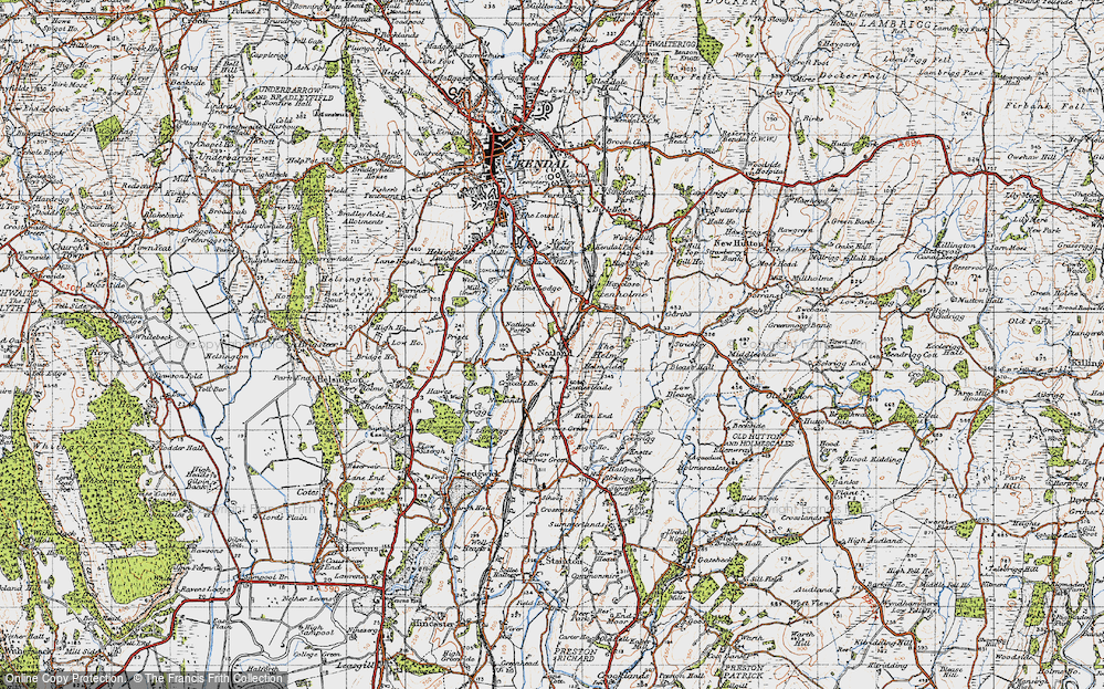Old Map of Historic Map covering Shenstone in 1947