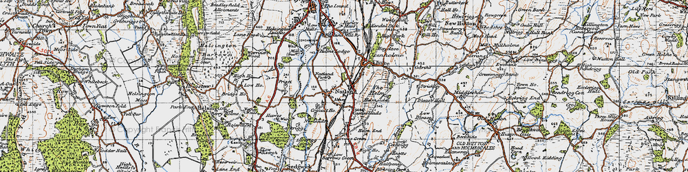 Old map of Natland in 1947