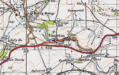Old map of Naunton in 1946