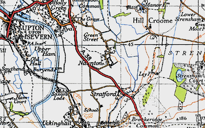 Old map of Naunton in 1947