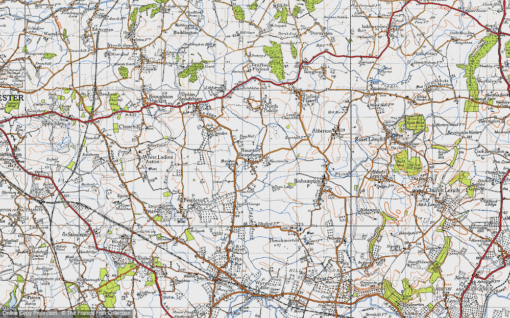 Old Map of Naunton Beauchamp, 1946 in 1946