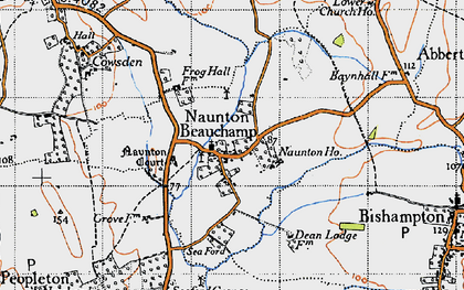Old map of Naunton Beauchamp in 1946