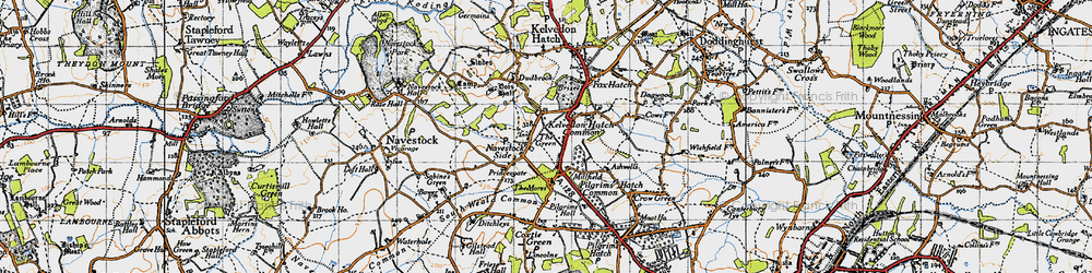 Old map of Navestock Side in 1946