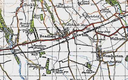 Old map of Nawton in 1947
