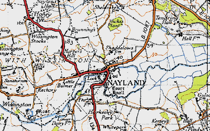 Old map of Nayland in 1946