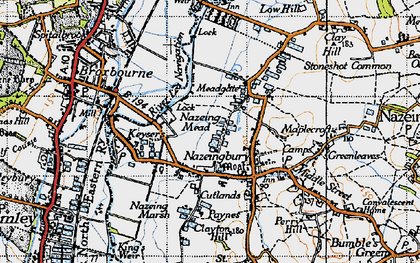 Old map of Nazeing Mead in 1946