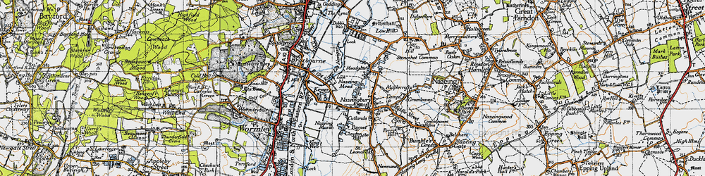 Old map of Nazeing Mead in 1946