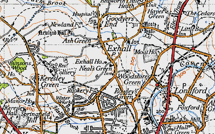 Old map of Neal's Green in 1946