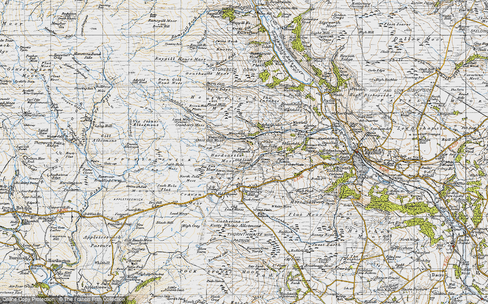 Old Map of Historic Map covering Burn Edge in 1947