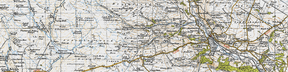 Old map of Ashfold Side Beck in 1947