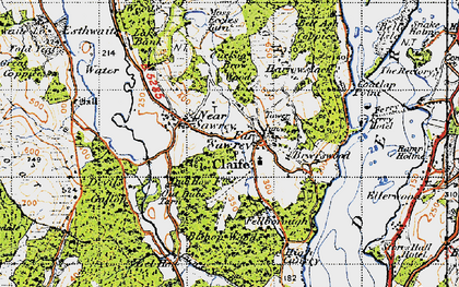 Old map of Near Sawrey in 1947