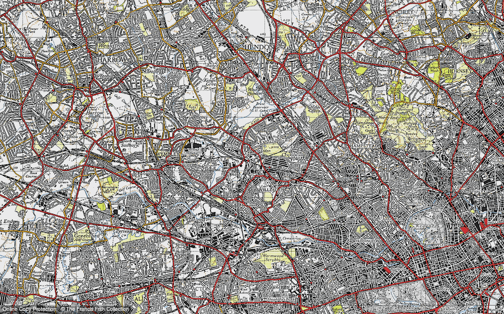 Old Map of Neasden, 1945 in 1945