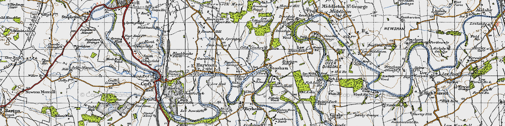 Old map of Neasham in 1947
