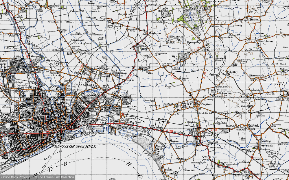 Old Map of Neat Marsh, 1947 in 1947