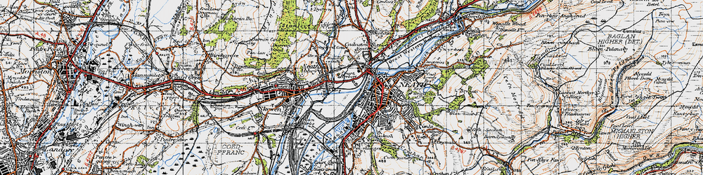 Old map of Neath in 1947