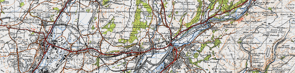 Old map of Neath Abbey in 1947