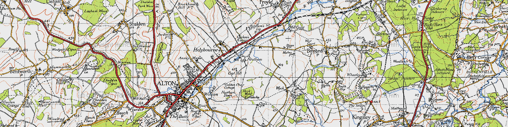 Old map of Neatham in 1940