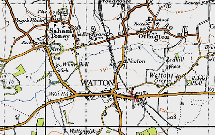 Old map of Neaton in 1946