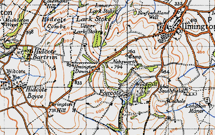 Old map of Cathole in 1946