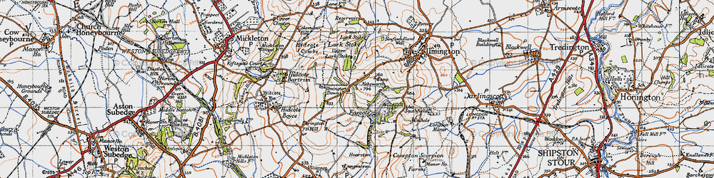 Old map of Lark Stoke in 1946