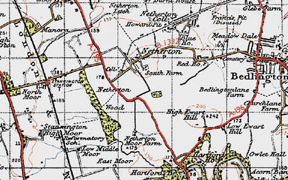 Old map of Nedderton in 1947