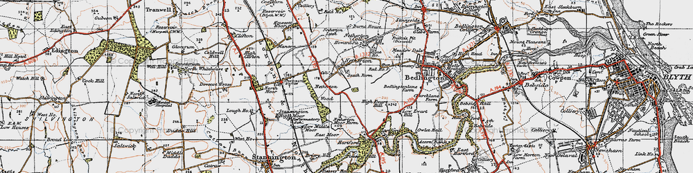 Old map of Nedderton in 1947