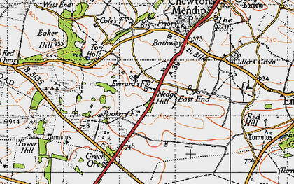 Old map of Nedge Hill in 1946