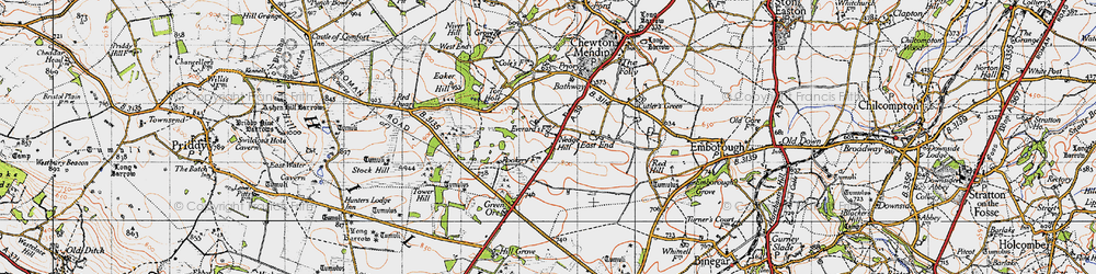 Old map of Nedge Hill in 1946