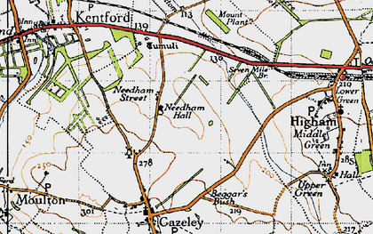 Old map of Needham Street in 1946