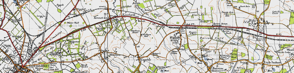 Old map of Needham Street in 1946